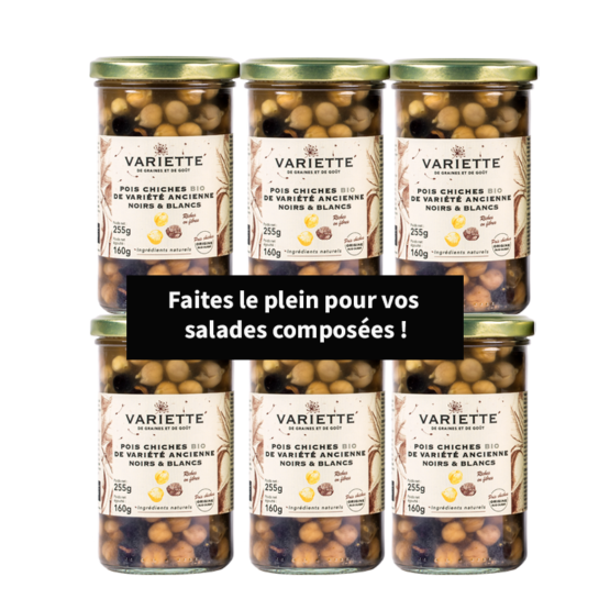 6-pois-chiches noirs et blancs cuits